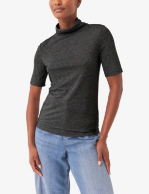 THE WHITE COMPANY: Roll Neck knitted T-shirt
