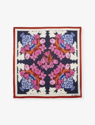 TED BAKER: Kellye floral-print silk scarf