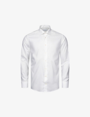 ETON: Oxford-weave slim-fit stretch cotton and lyocell shirt