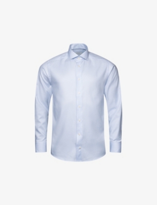 ETON: Solid fine-twill slimorganic-cotton shirt