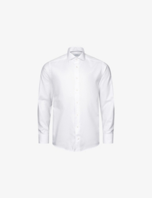 ETON: Solid Fine-Twill Contemporary-Fit Organic-Cotton Shirt