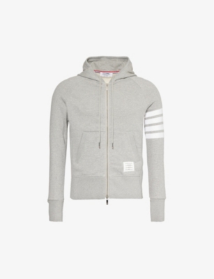 THOM BROWNE: Four-bar zipped cotton-jersey hoody
