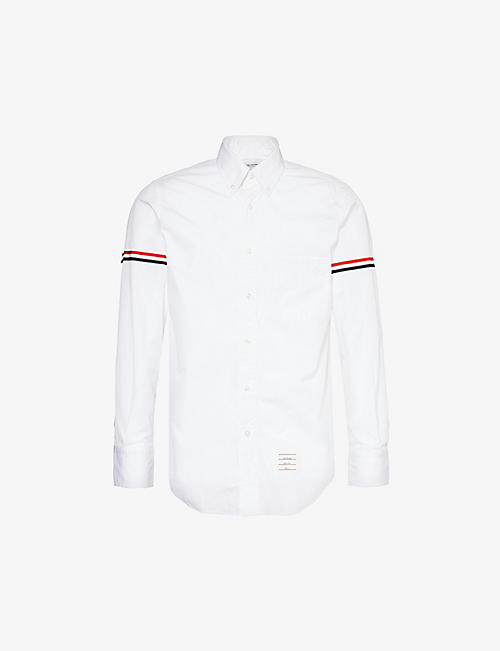 THOM BROWNE: Brand-patch long-sleeved cotton shirt