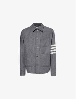 THOM BROWNE: Patch-pocket regular-fit wool and cashmere jacket