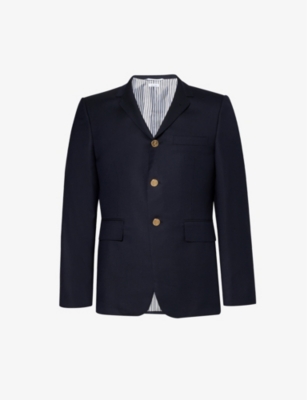 Shop Thom Browne Men's Vy Single-breasted Regular-fit Wool Blazer In Navy