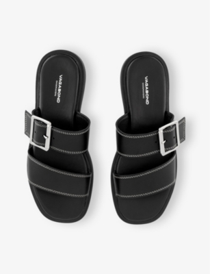 Shop Vagabond Women's Black Connie Buckled Leather Sandals