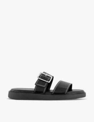 Shop Vagabond Women's Black Connie Buckled Leather Sandals