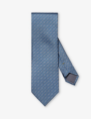 ETON: Geometric-print silk tie