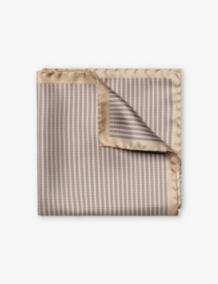 ETON: Houndstooth graphic-print silk pocket square