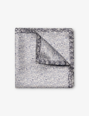ETON: Floral graphic-print silk pocket square