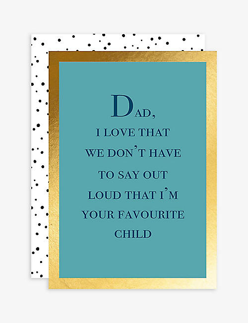 ELEANOR STUART: Favourite Child Father's Day card 17cm x 12cm
