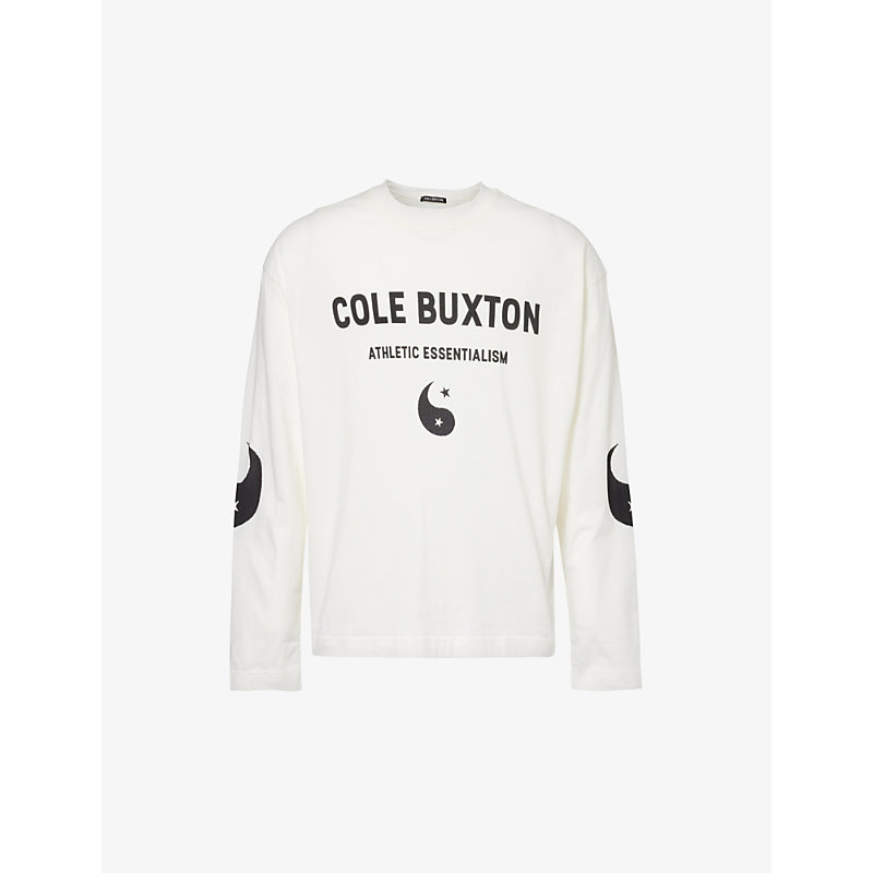 Cole Buxton Mens Vintage White Yin-yang Graphic-print Cotton-jersey T-shirt