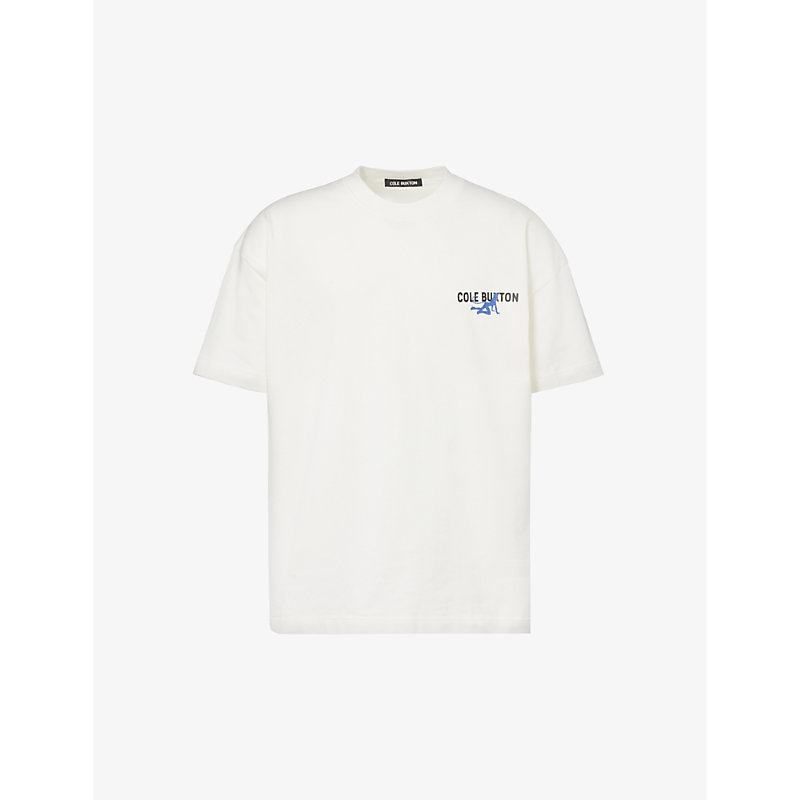 Shop Cole Buxton Men's Vintage White Devil Branded-print Cotton-jersey T-shirt