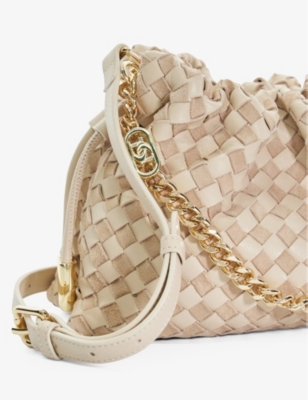 DUNE: Primrose Small woven-leather shoulder bag