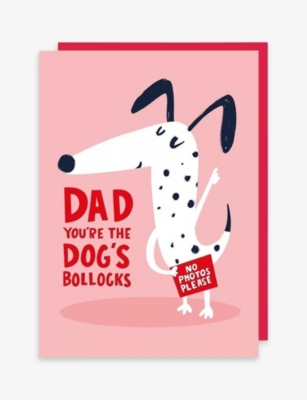 LUCY MAGGIE: Dogs Bollocks Father's Day card 15cm x 10cm