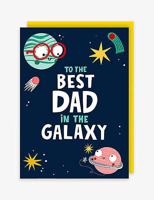 LUCY MAGGIE: 'To the best dad in the galaxy' Father's Day card 15cm x 11cm