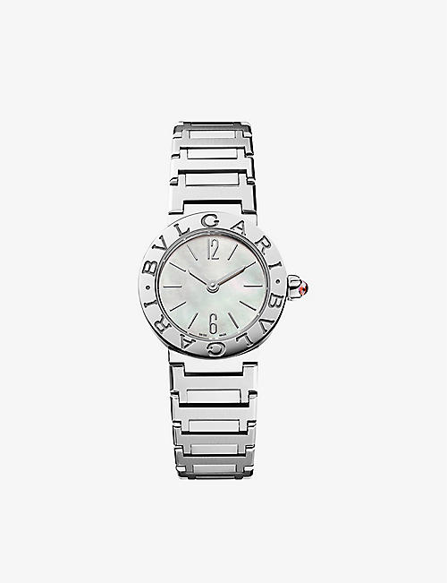 BVLGARI: BBL23WSS BVLGARI BVLGARI stainless-steel and 0.196ct brilliant-cut diamond quartz watch
