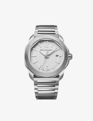 Shop Bvlgari Mens  Re00018 Octo Roma Stainless-steel Automatic Watch In Stainless Steel