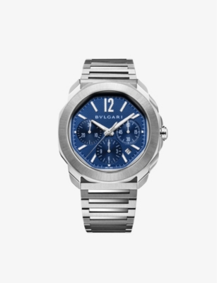 Shop Bvlgari Stainless Steel Re00081 Octo Roma Chronograph Stainless-steel Automatic Watch