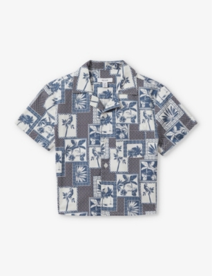 REISS: Basin graphic-print stretch-cotton shirt 3-13 years