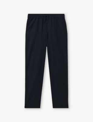Reiss Boys Vy Kids Wilfred Elasticated-waist Linen Trousers 3-13 Years In Navy