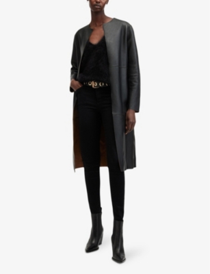Selby 2-in-1 reversible suede mac coat