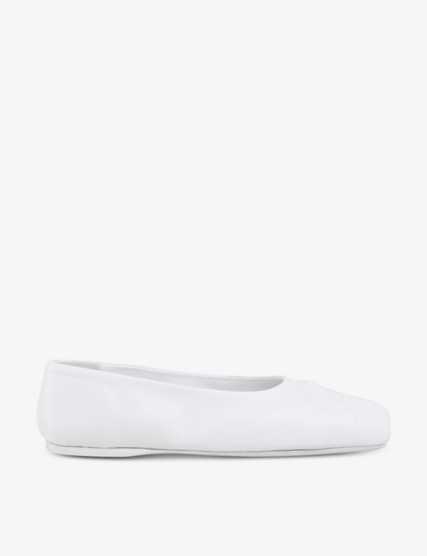 Dancer square-toe leather ballerina flats