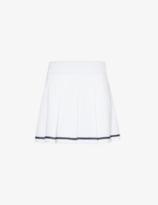 Shop Varley Women's White Clarendon High-rise Stretch-woven Skort