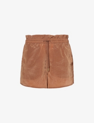 Shop Varley Women's Rawhide Tulair Elasticated-waist High-rise Shell Shorts