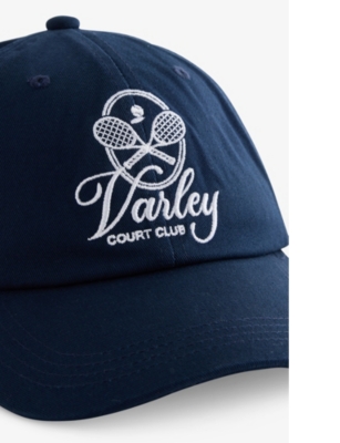 Varley Womens Blue Nights Noa Club Brand-embroidered Cotton Baseball Cap In Blue Nights