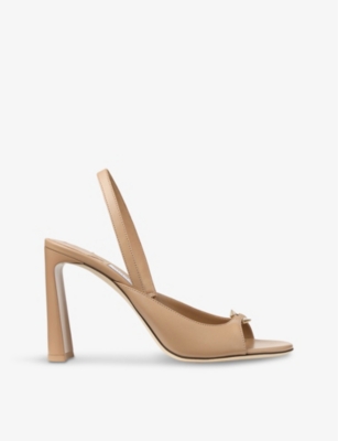 JIMMY CHOO: Lev 95 diamond-link leather heeled sandals