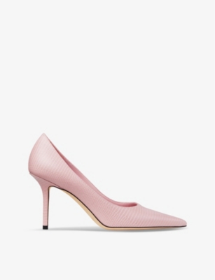 JIMMY CHOO: Love 85 lizard-embossed leather heeled courts