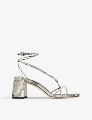 JIMMY CHOO: Onyxia 70 leather heeled sandals