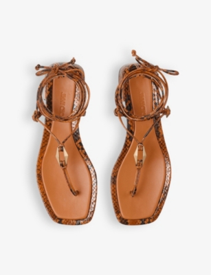 Shop Jimmy Choo Onyxia Leather Sandals In Copper/gold