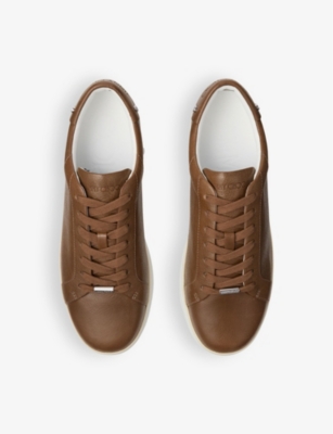 JIMMY CHOO: Rome M logo-embossed leather low-top trainers