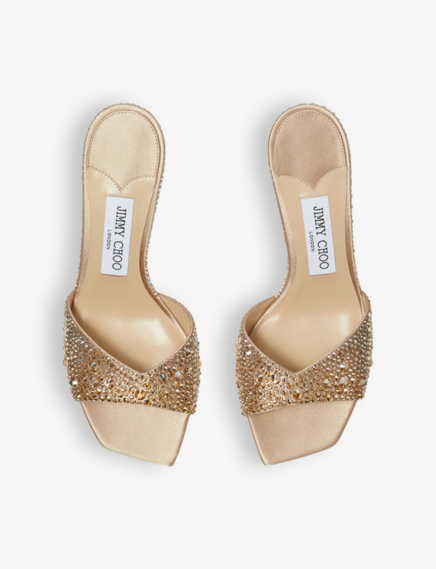 Skye 70 crystal-embellished satin sandals