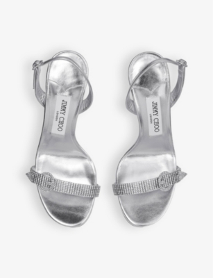 Jimmy Choo 95mm Tabatha Sandals - Women's - Calf Leather In Silver/crystal