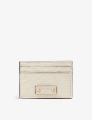 JIMMY CHOO: Umika croc-embossed leather cardholder