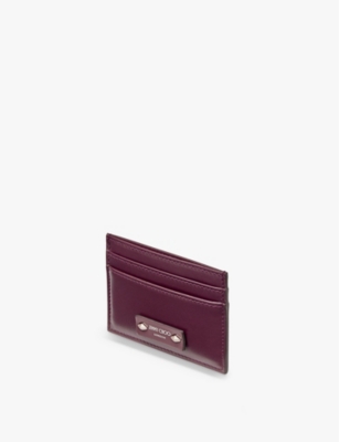 JIMMY CHOO: Umika logo-plaque leather card holder
