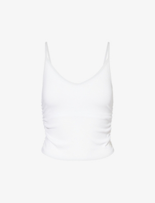 Shop Vuori Women's White V-neck Slim-fit Ribbed Stretch-woven Top