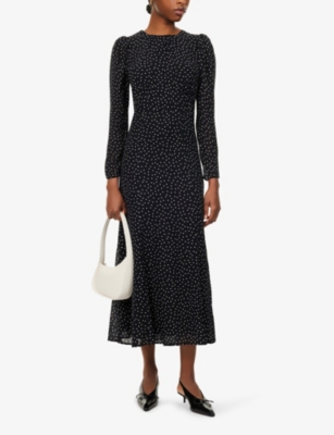 Shop Reformation Women's Selene Lysander Semi-sheer Crepe Maxi Dress