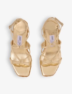 Jimmy Choo Leather Sandals In Gold