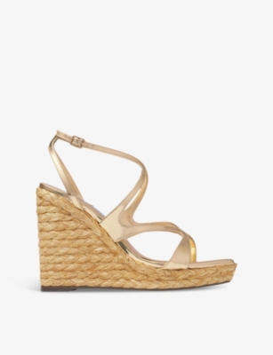 JIMMY CHOO: Ayla 110 contrast-sole leather heeled sandals