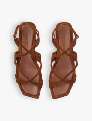 Shop Jimmy Choo Women's Tan Ayla Suede Flat Sandals