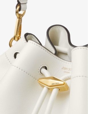 Jimmy Choo Cinch Leather Shoulder Bag In Latte/gold