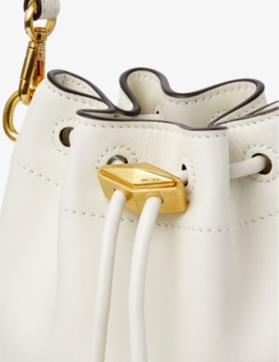 Shop Jimmy Choo Latte/gold Cinch Mini Leather Cross-body Bag