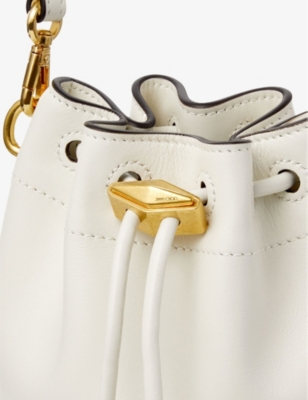 Jimmy Choo Cinch Mini Leather Cross-body Bag In Latte/gold