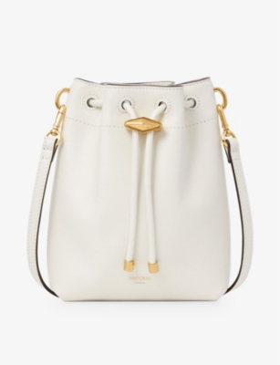 Jimmy Choo Cinch Mini Leather Cross-body Bag In Latte/gold