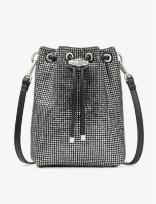 Jimmy Choo Cinch Mini Bucket Bag In Black/antique Silver