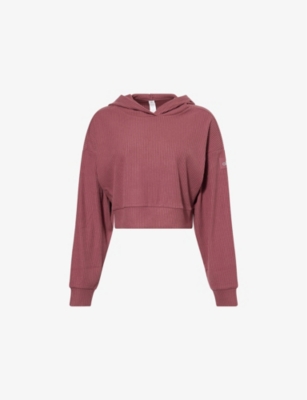 ALO YOGA: Muse cropped stretch-jersey hoody